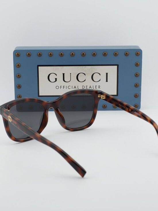 Gucci GG1984SK 002 Unisex Square Sunglasses - Havana / Blue main image 4